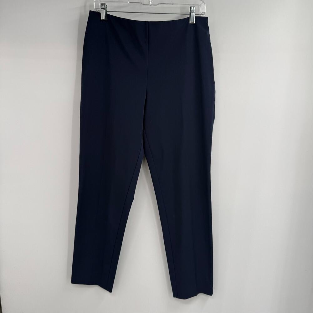 Estelle & Finn Ankle Pants Womens 8 Navy Blue Side Zip Slim Tapered Career 5506